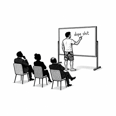 The caricature of creativity.