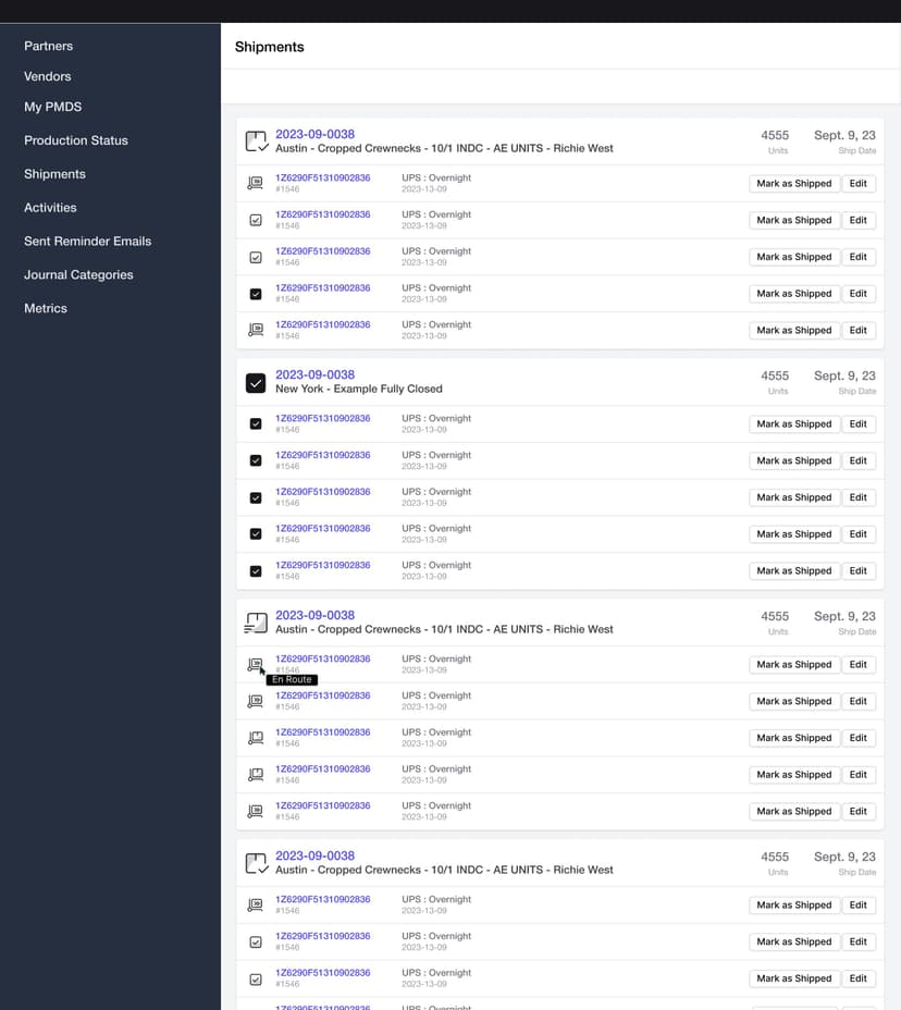 Loyalist Shipment Status
