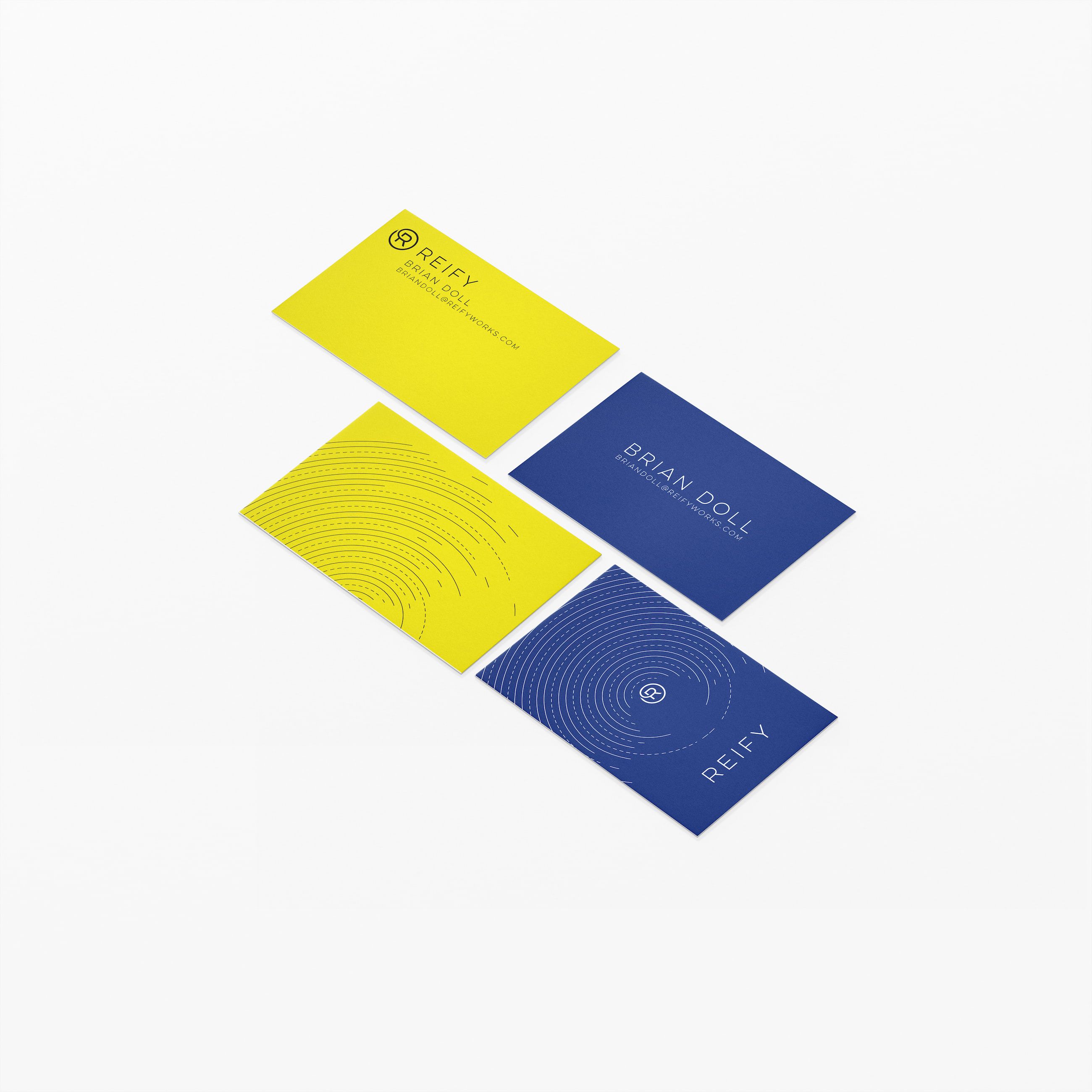 Blue and yellow brand directions executed.
