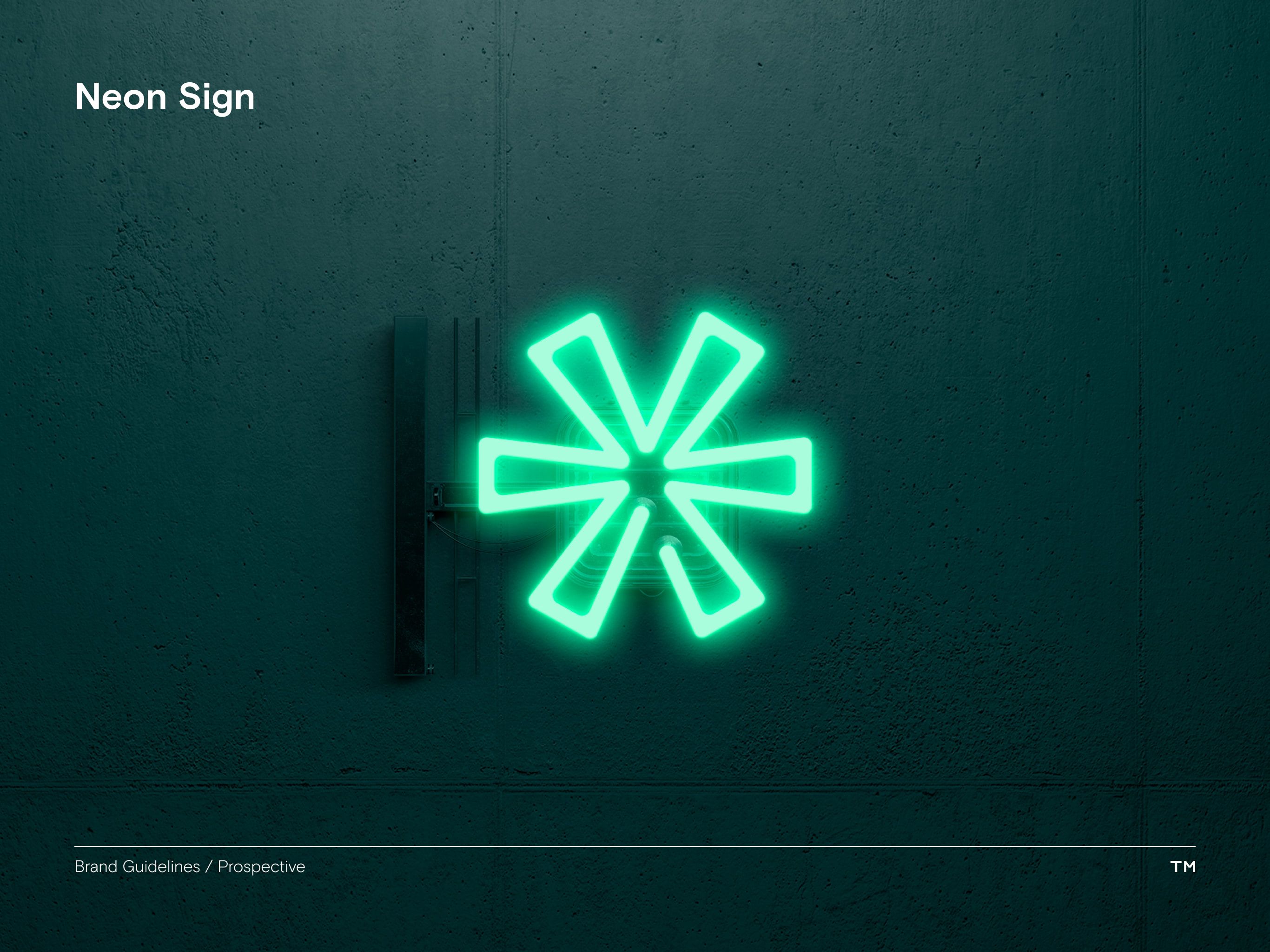 Prospective brand guidelines neon sign