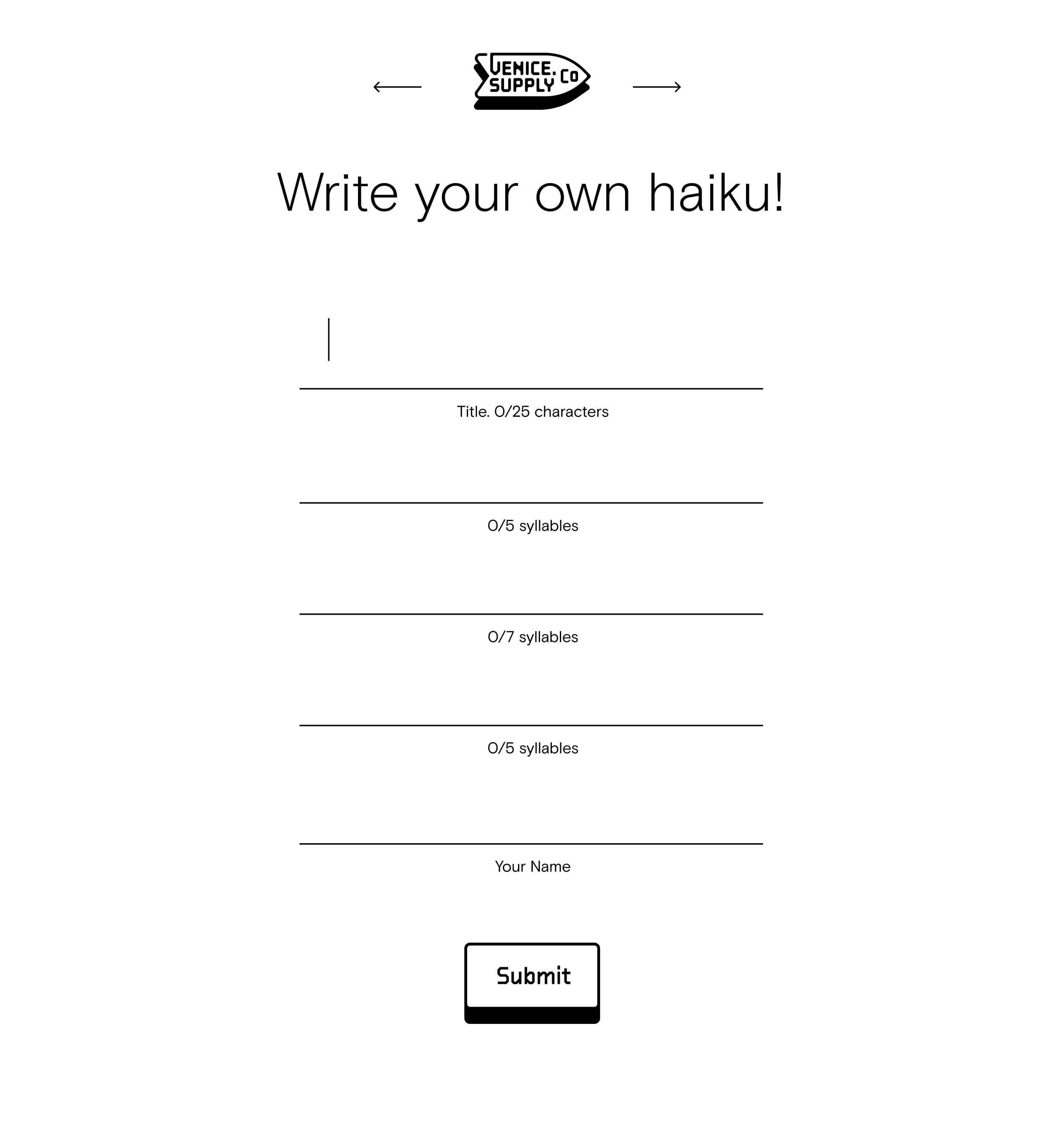 Venice Supply Haikus