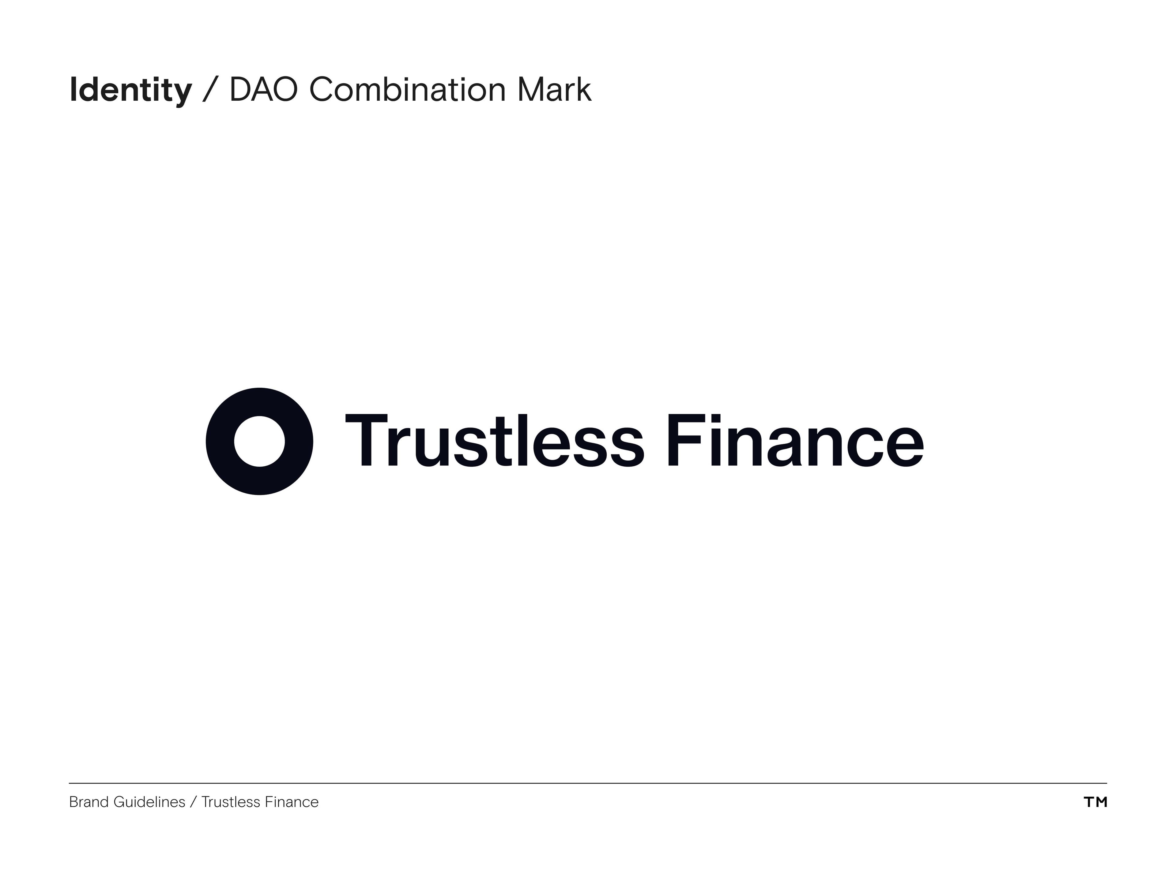 Trustless Finance Brand Guidelines combination mark