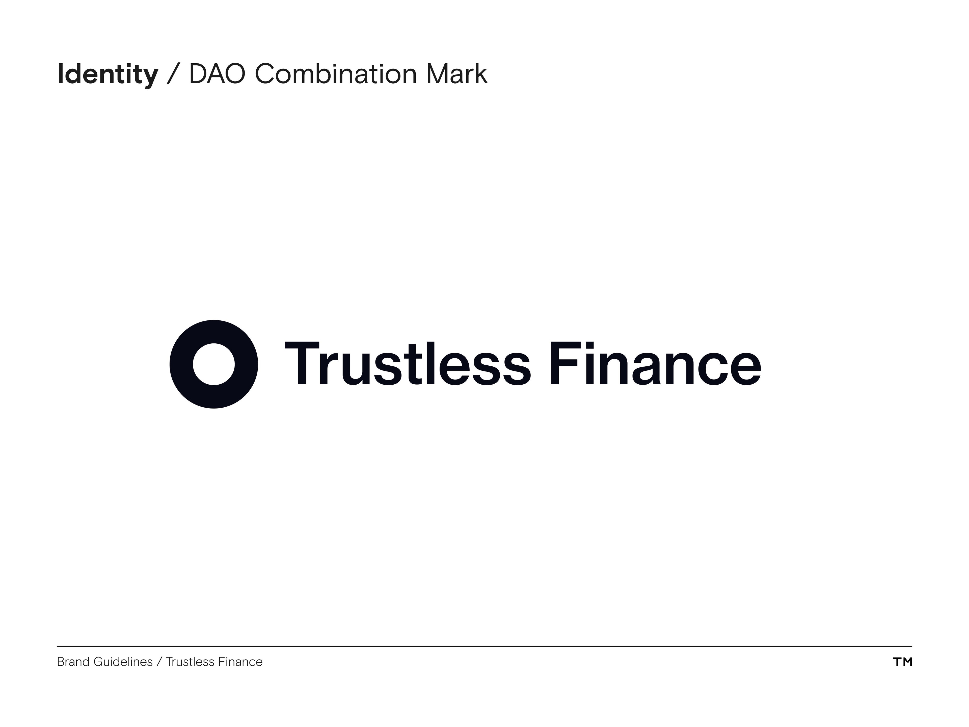 Trustless Finance Brand Guidelines combination mark
