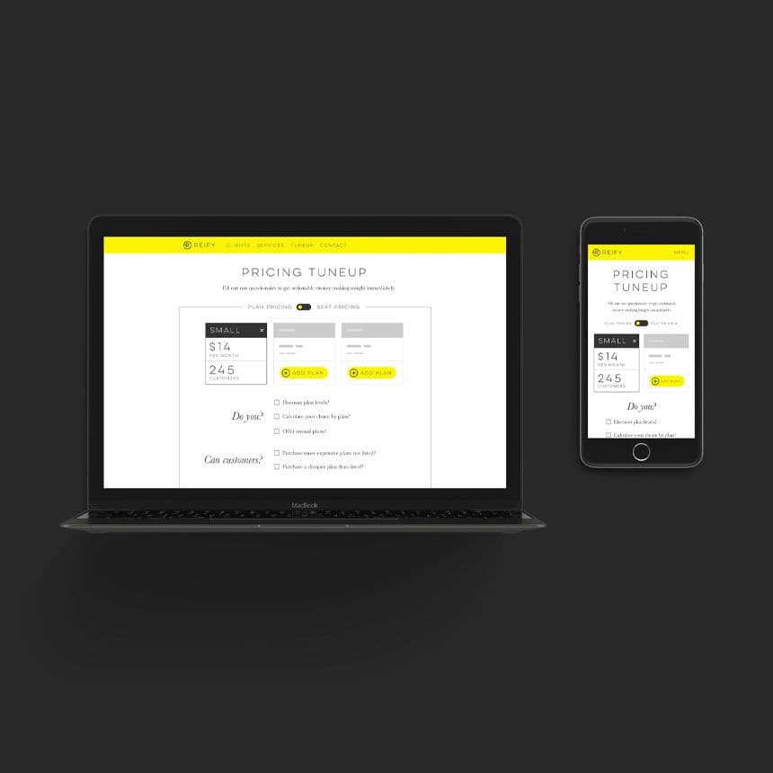 Reify Tuneup Landing Page