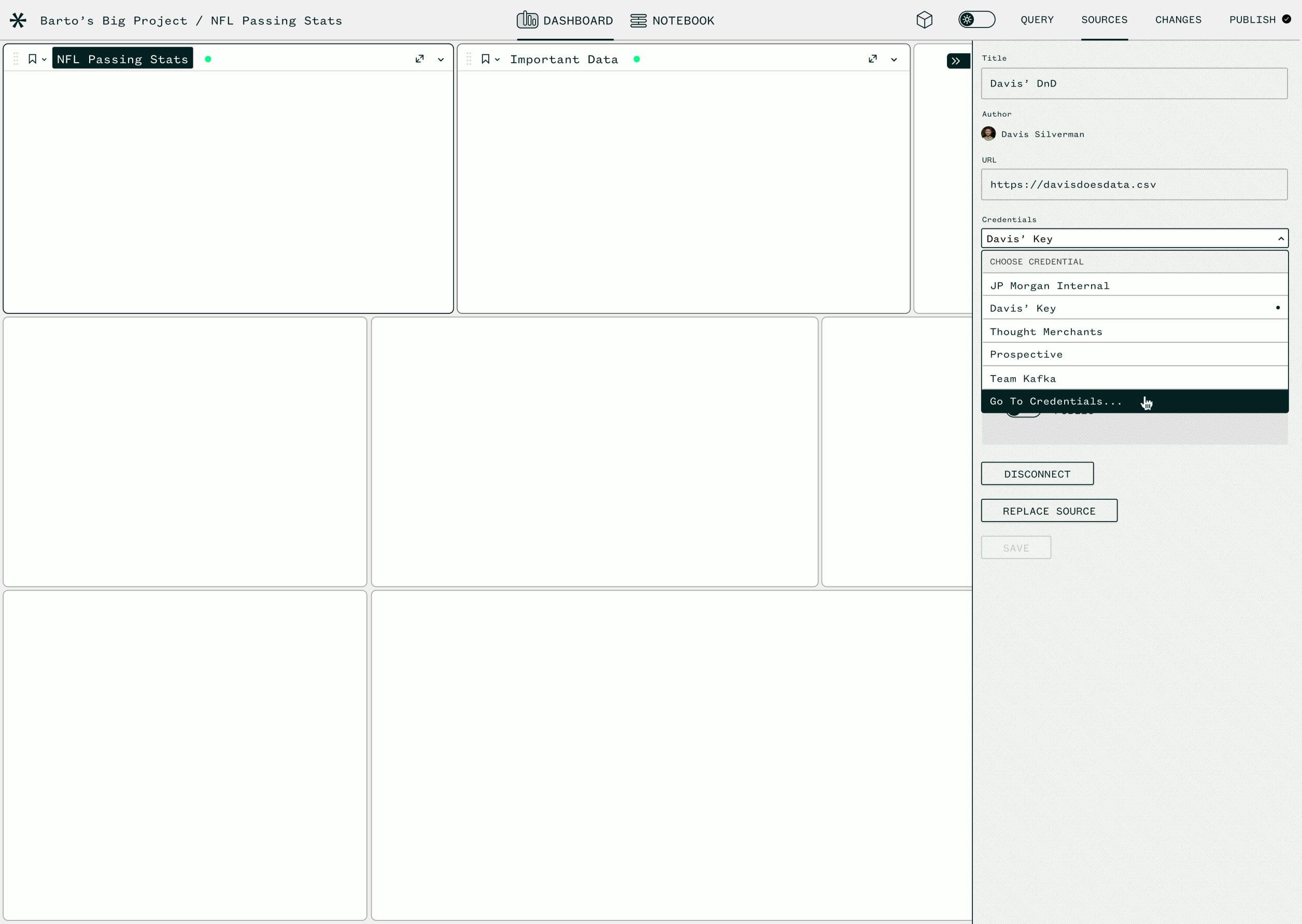 Prospective Sources Credentials