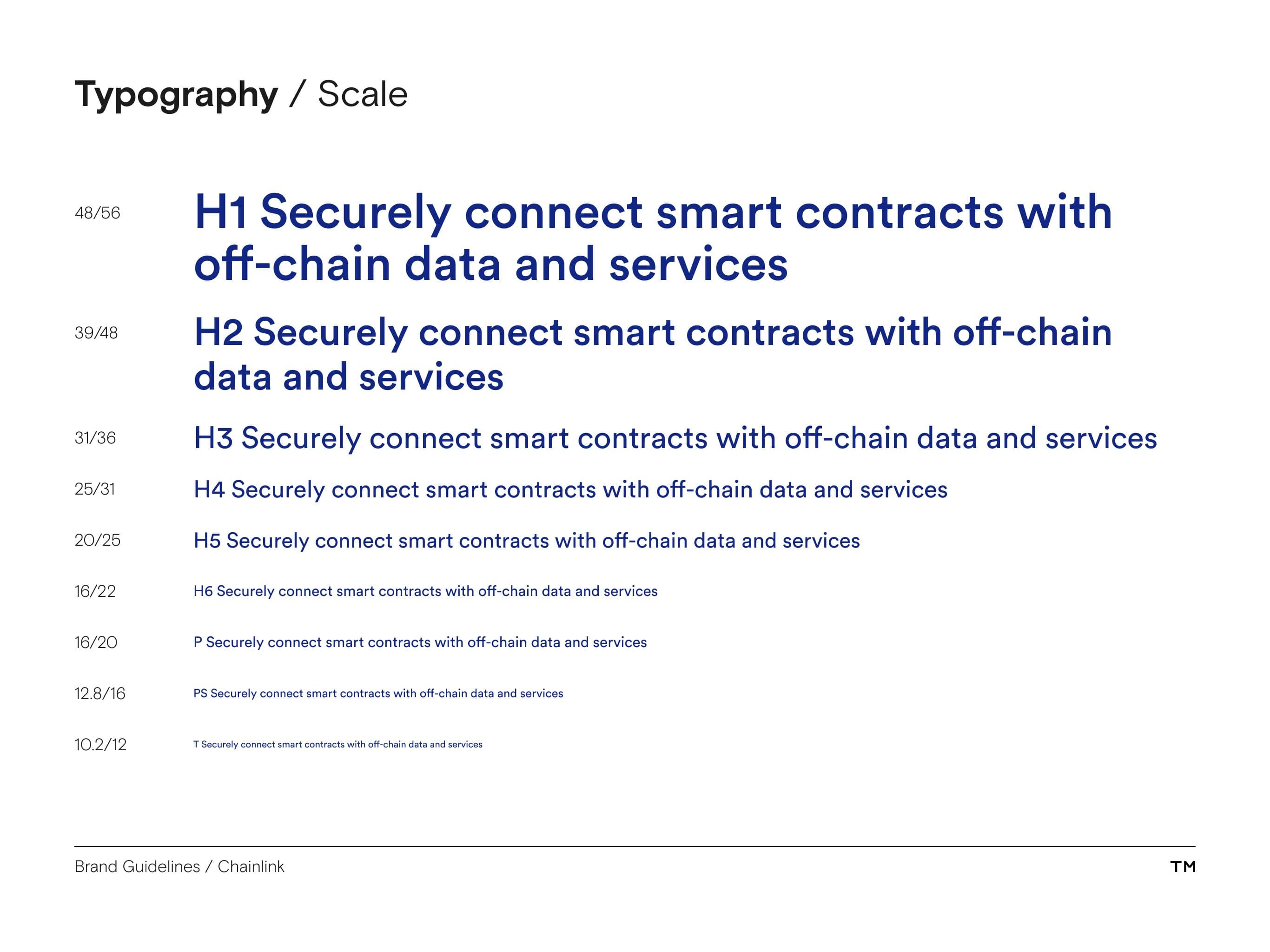 Chainlink brand guidelines type scale