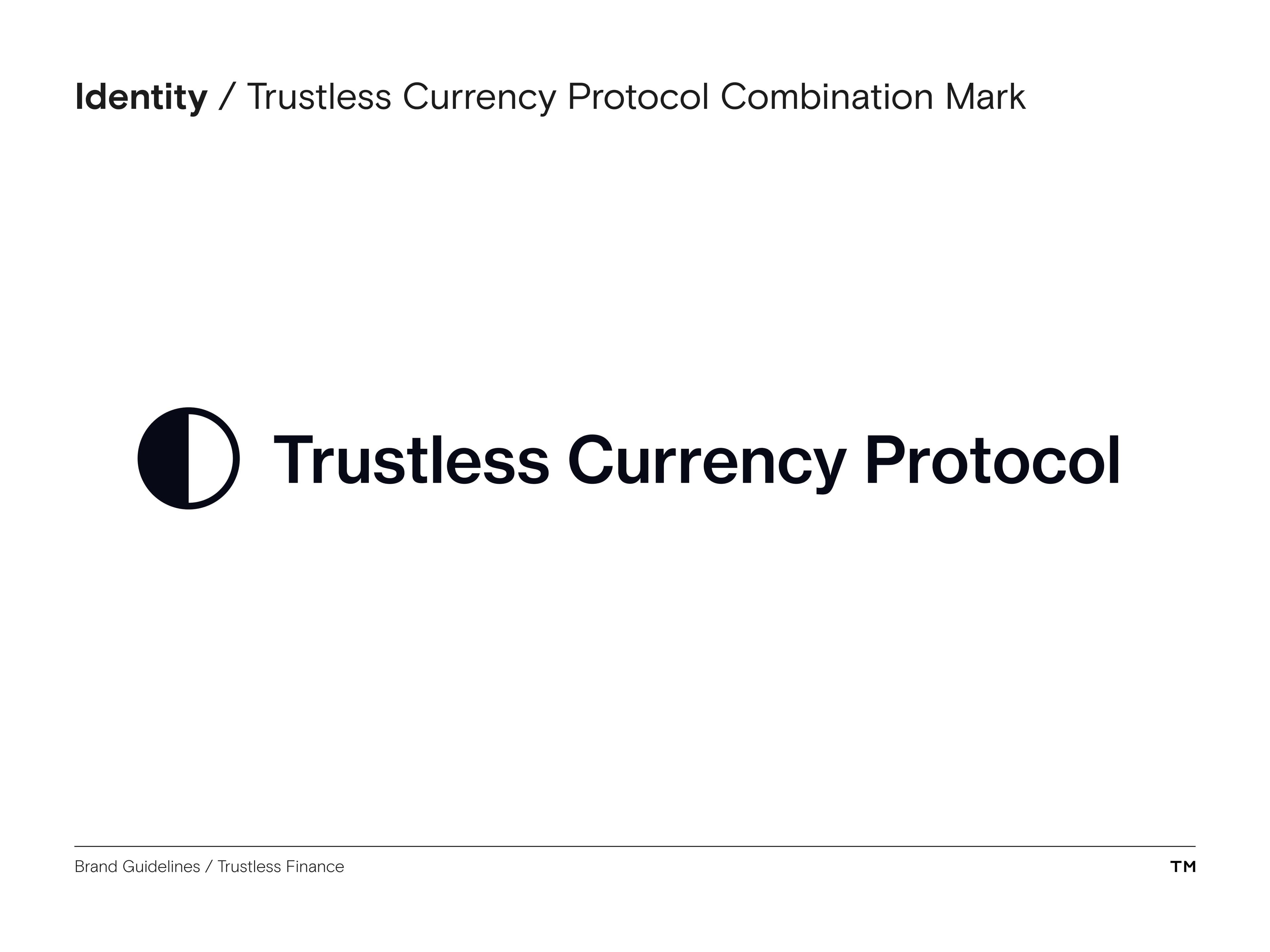 Trustless Finance Brand Guidelines tcp combination mark