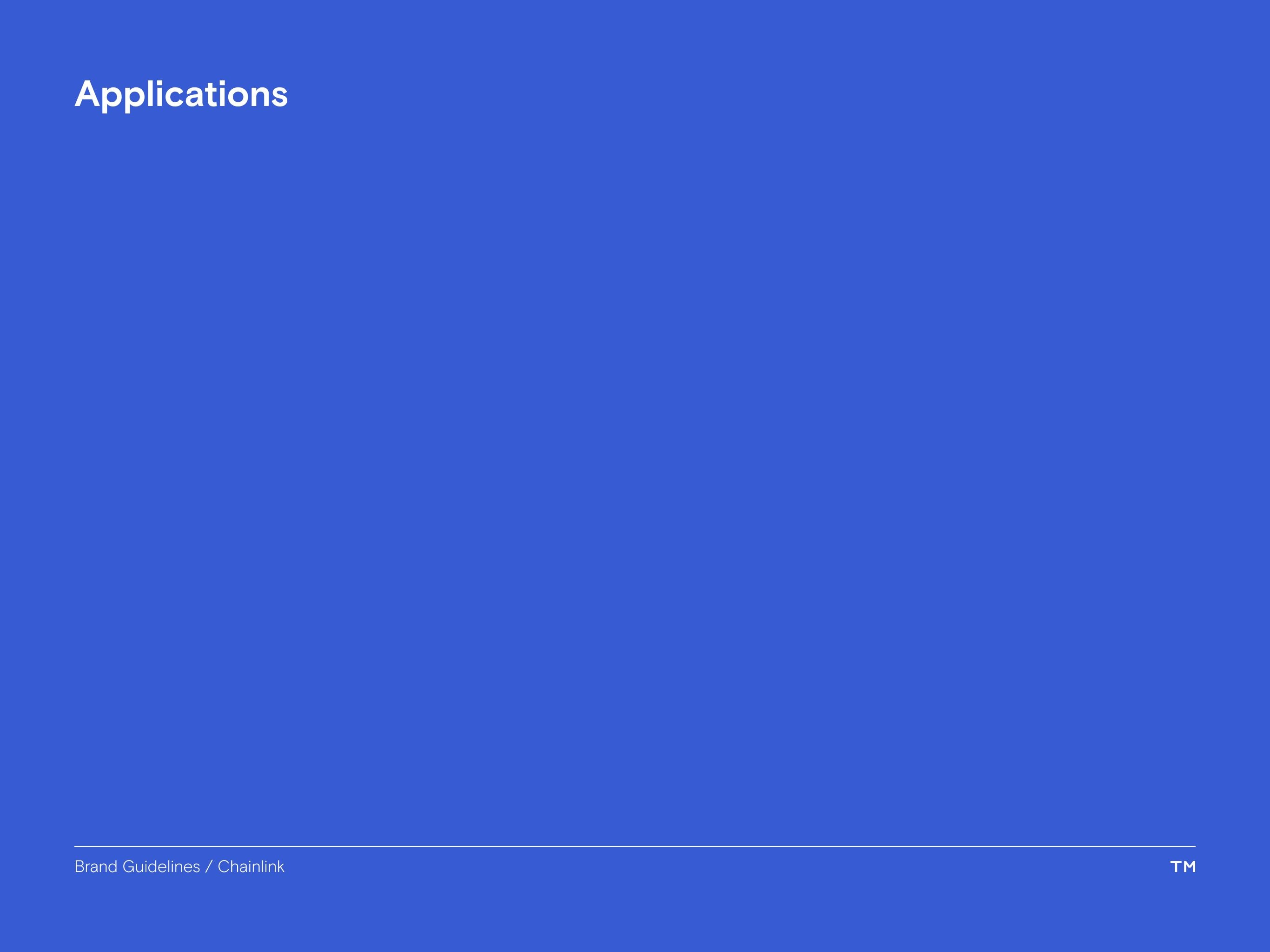 Chainlink brand guidelines applications