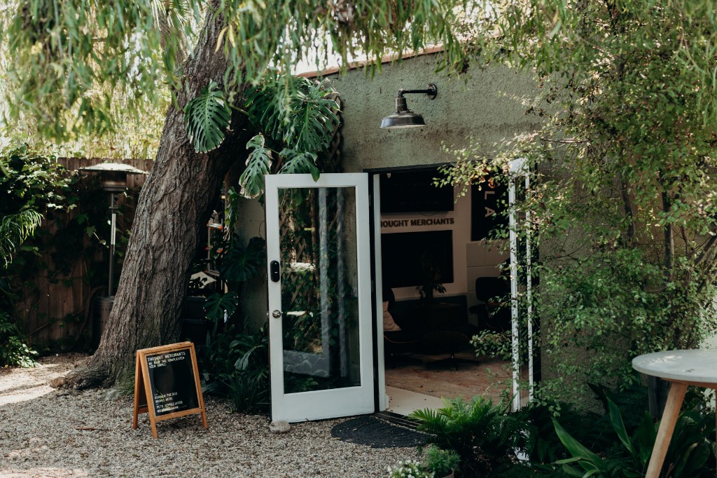 The Thought Merchants studio door in Venice